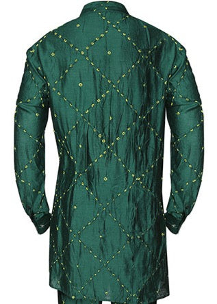 Bandhani Green Kurta