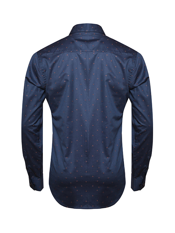 BLUE DOTTED COTTON SHIRT