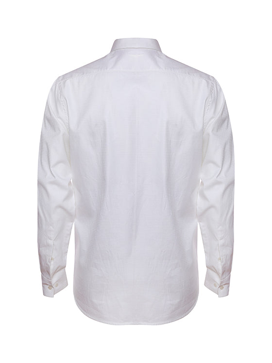 WHITE GIZA COTTON TUCKS SHIRT