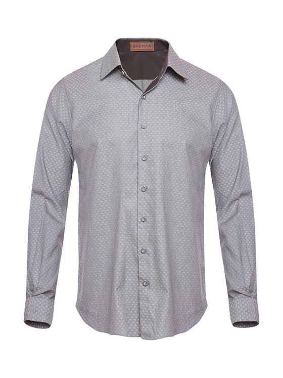 GREY DOTTED SHIRT
