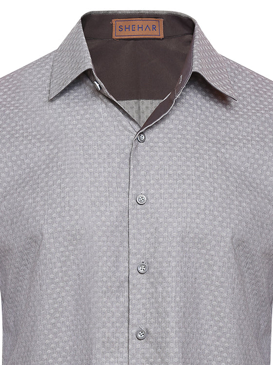GREY DOTTED SHIRT