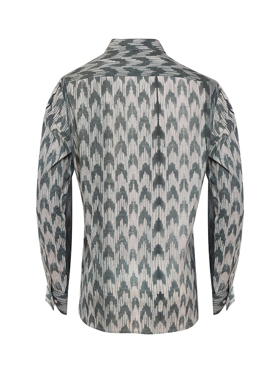 SHIBORI GREEN PRINTED SHIRT