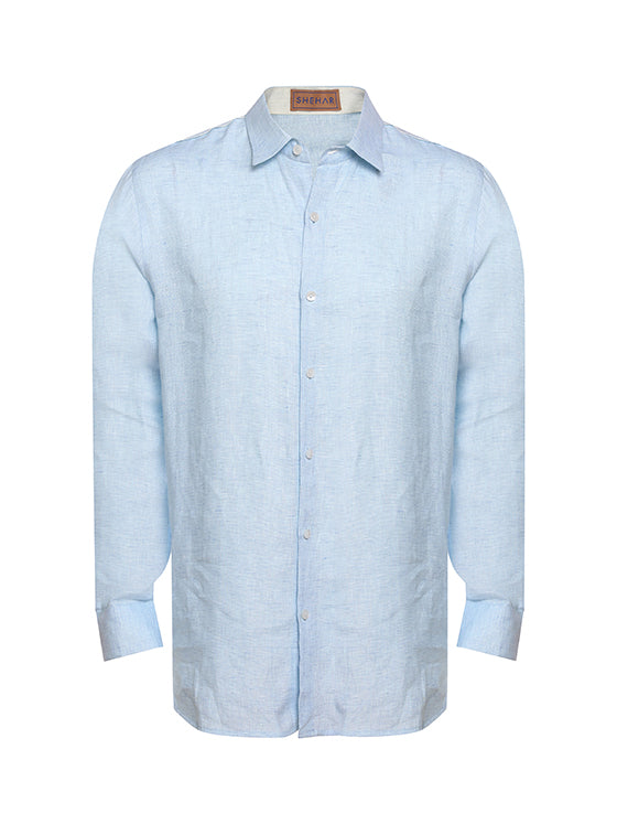 SKY-BLUE LINEN SHIRT