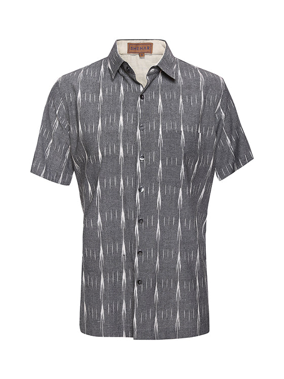 GREY IKAT SHIRT