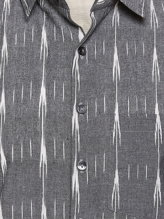 GREY IKAT SHIRT