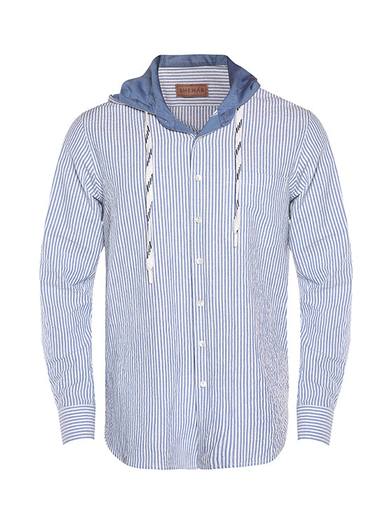 COTTON STRIPPED HOODIE