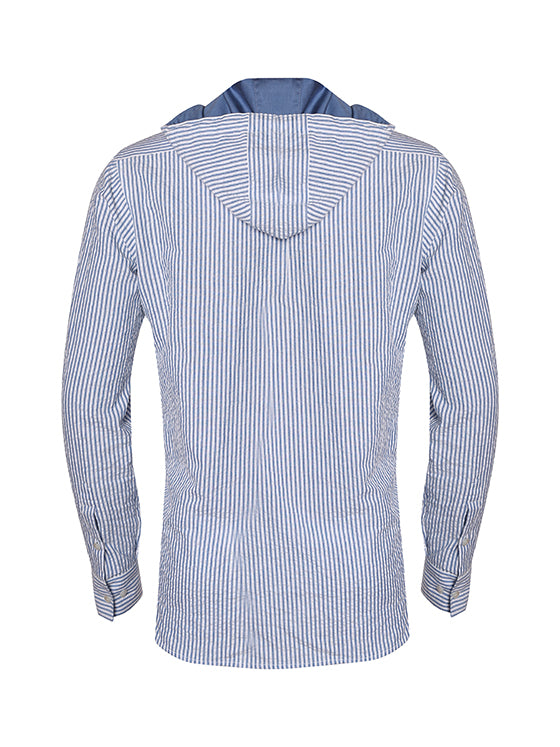 COTTON STRIPPED HOODIE