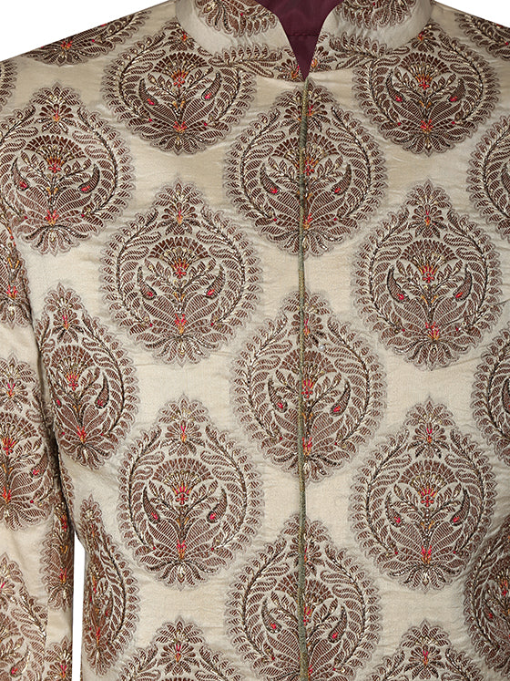 Jacquard Motif Sherwani