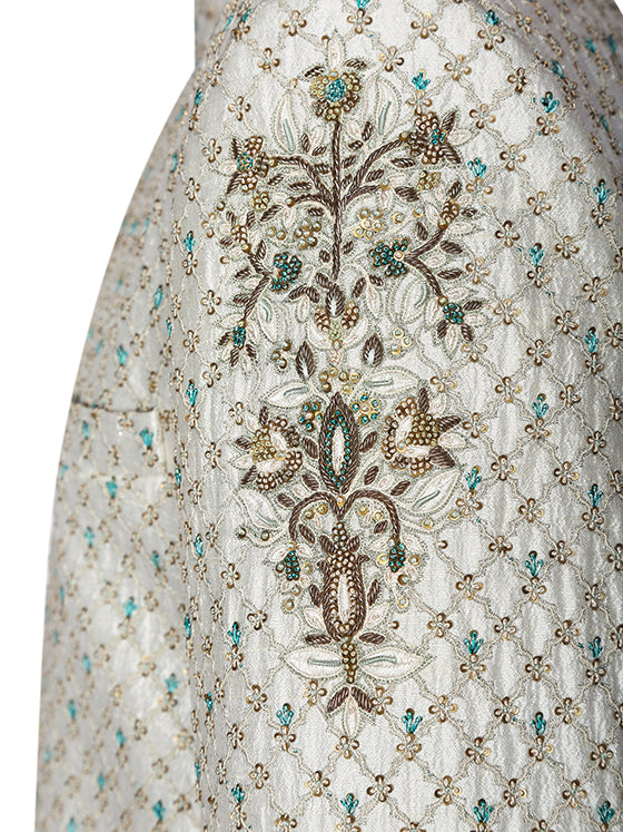 Ivory Heavy Jaal Embroidered Sherwani