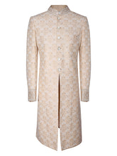 Peach Raw Silk Embroidered Sherwani