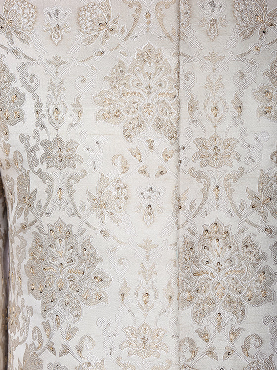 Cream Embroidered Sherwani