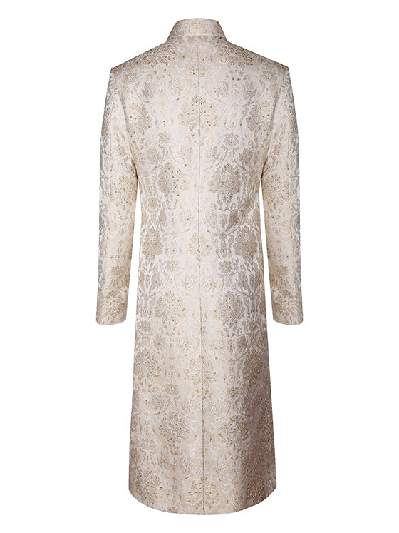 Cream Embroidered Sherwani