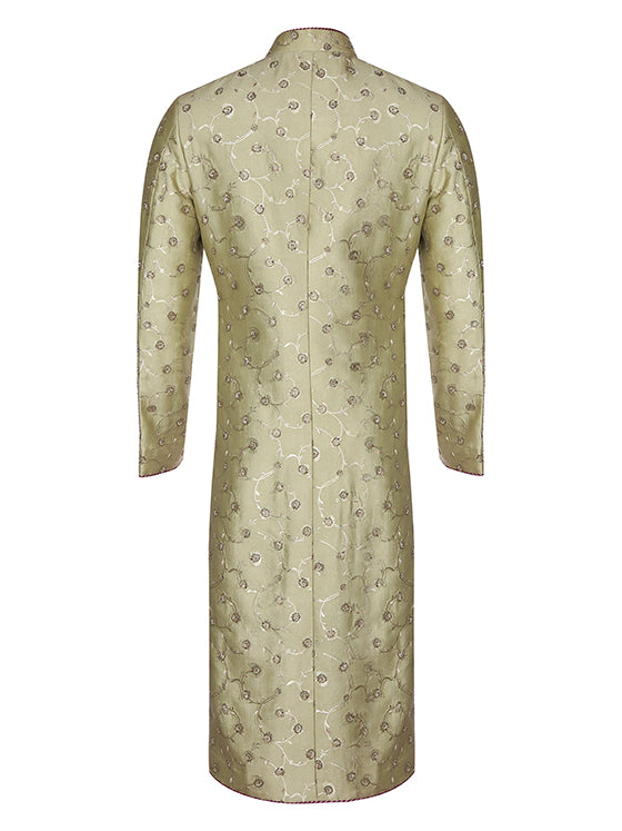Hand Embroider Raw Silk Sherwani