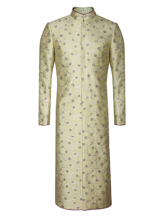 Hand Embroider Raw Silk Sherwani