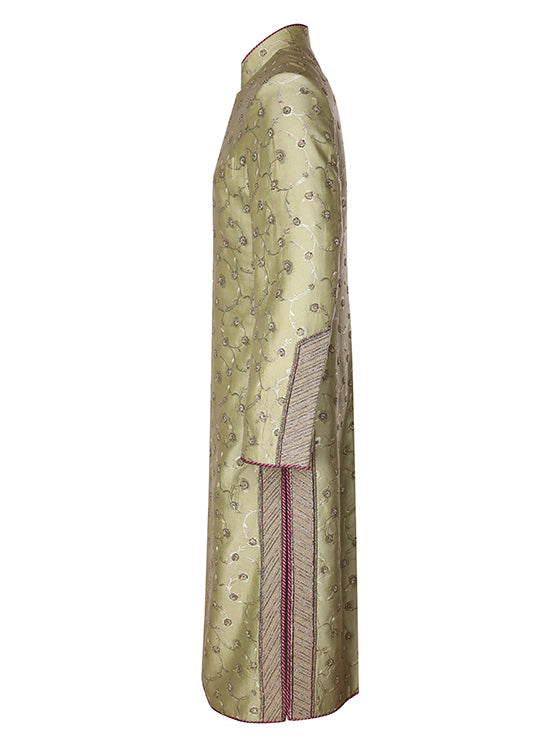 Hand Embroider Raw Silk Sherwani