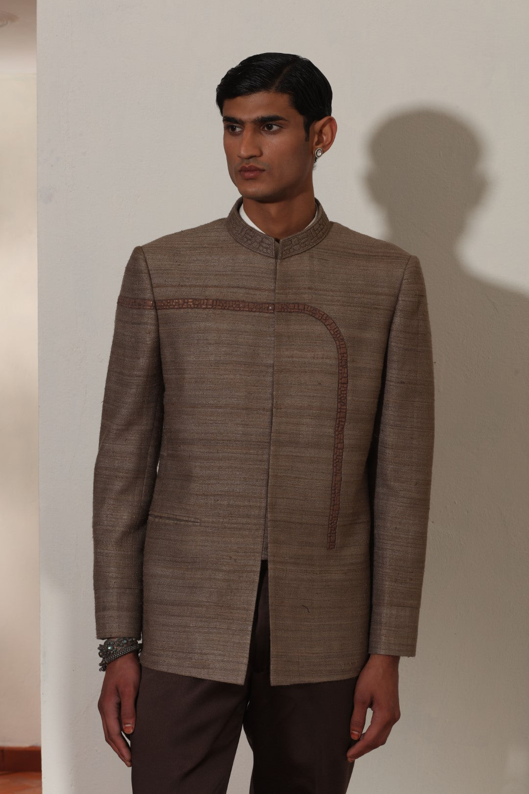 Tussar Matka Silk Bandhgala Set