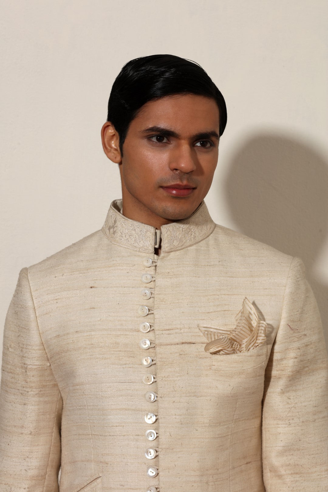 Slubbed Silk Bandhgala Set