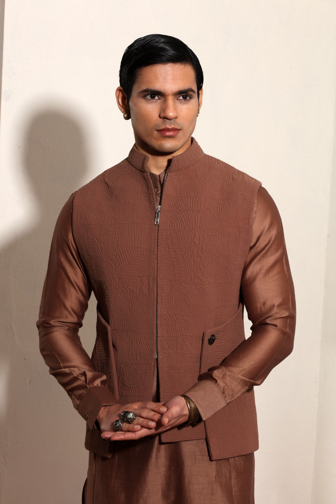 Brown Corded Bundi Set