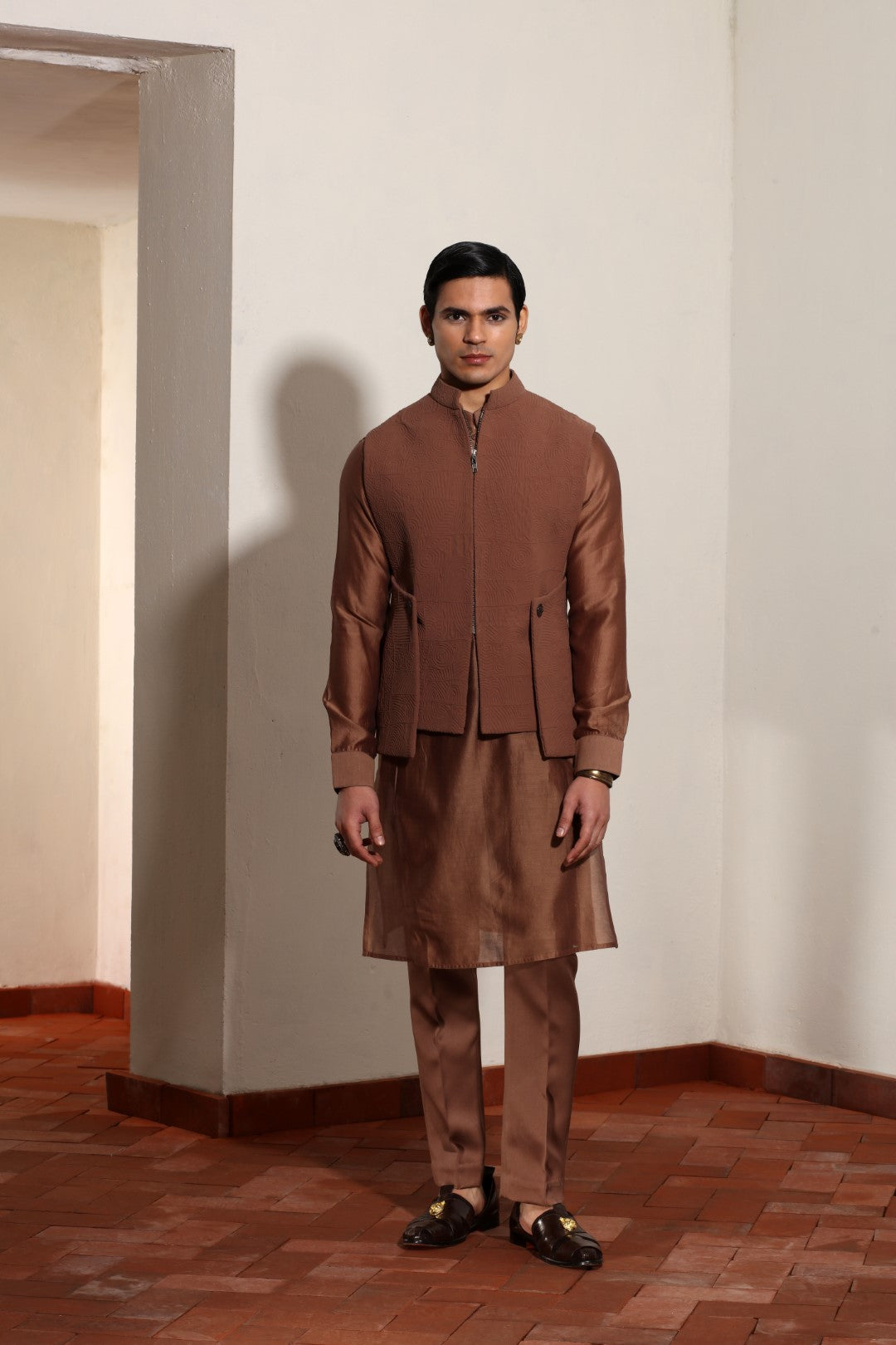 Brown Corded Bundi Set