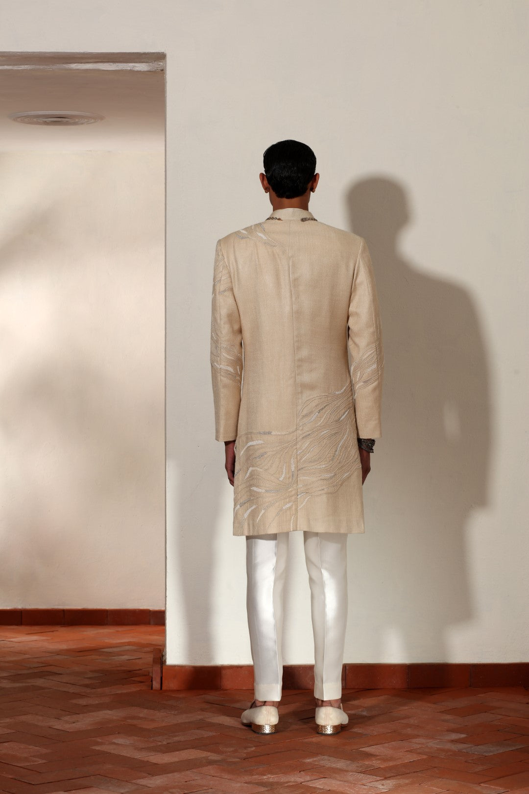 Tussar Silk Waved Indo-Western Set