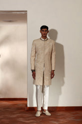 Tussar Silk Waved Indo-Western Set