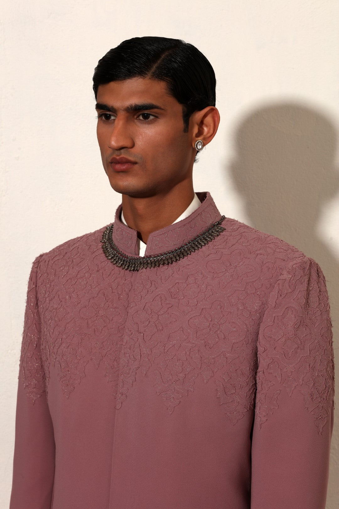 Blush Pink Cutwork Indowestern Set