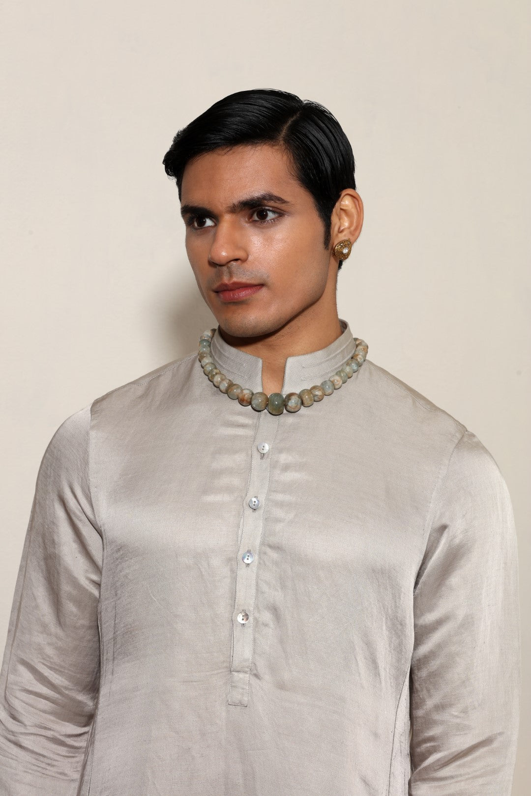 Linen Satin Kurta Set