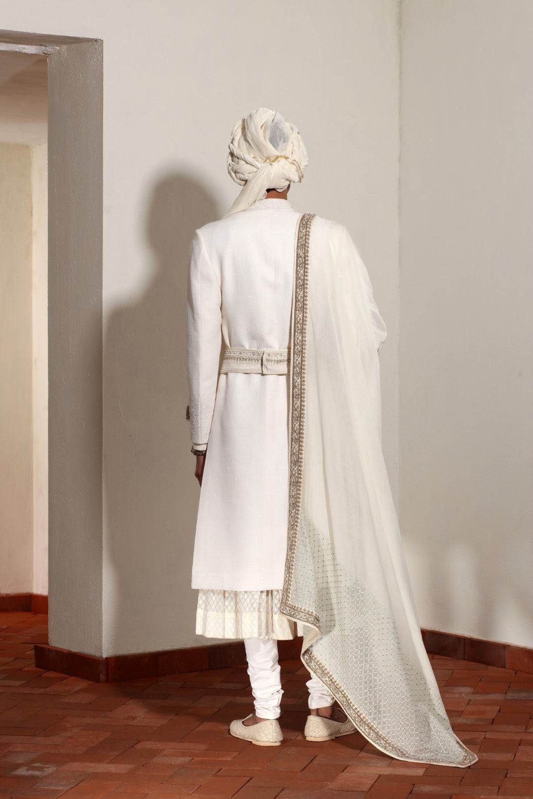 Corded Matka Silk Sherwani Set