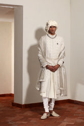 Ivory Chikankari Sherwani Set