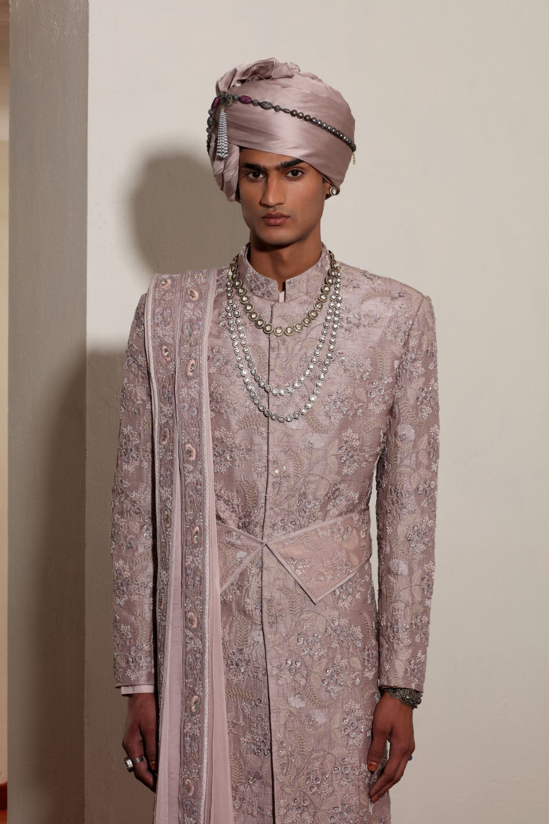 Floral Lilac Sherwani