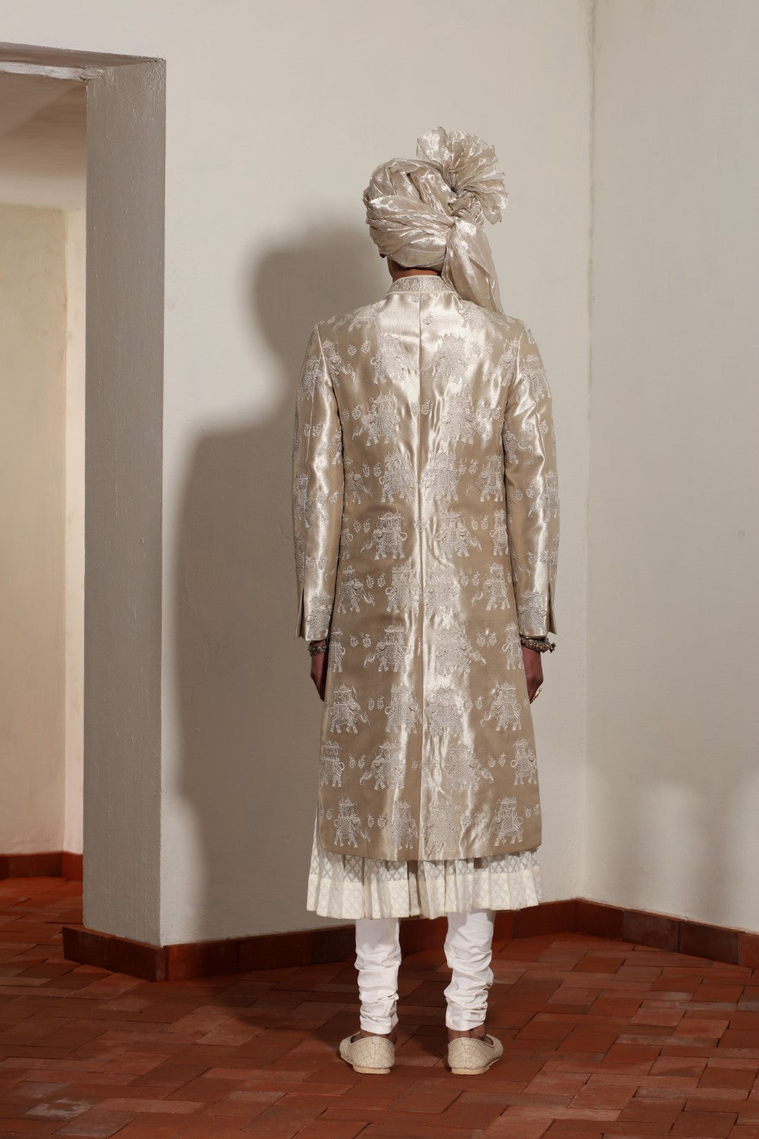 Tissue Hathi Sherwani Set