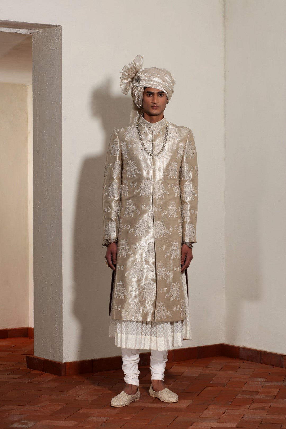 Tissue Hathi Sherwani Set