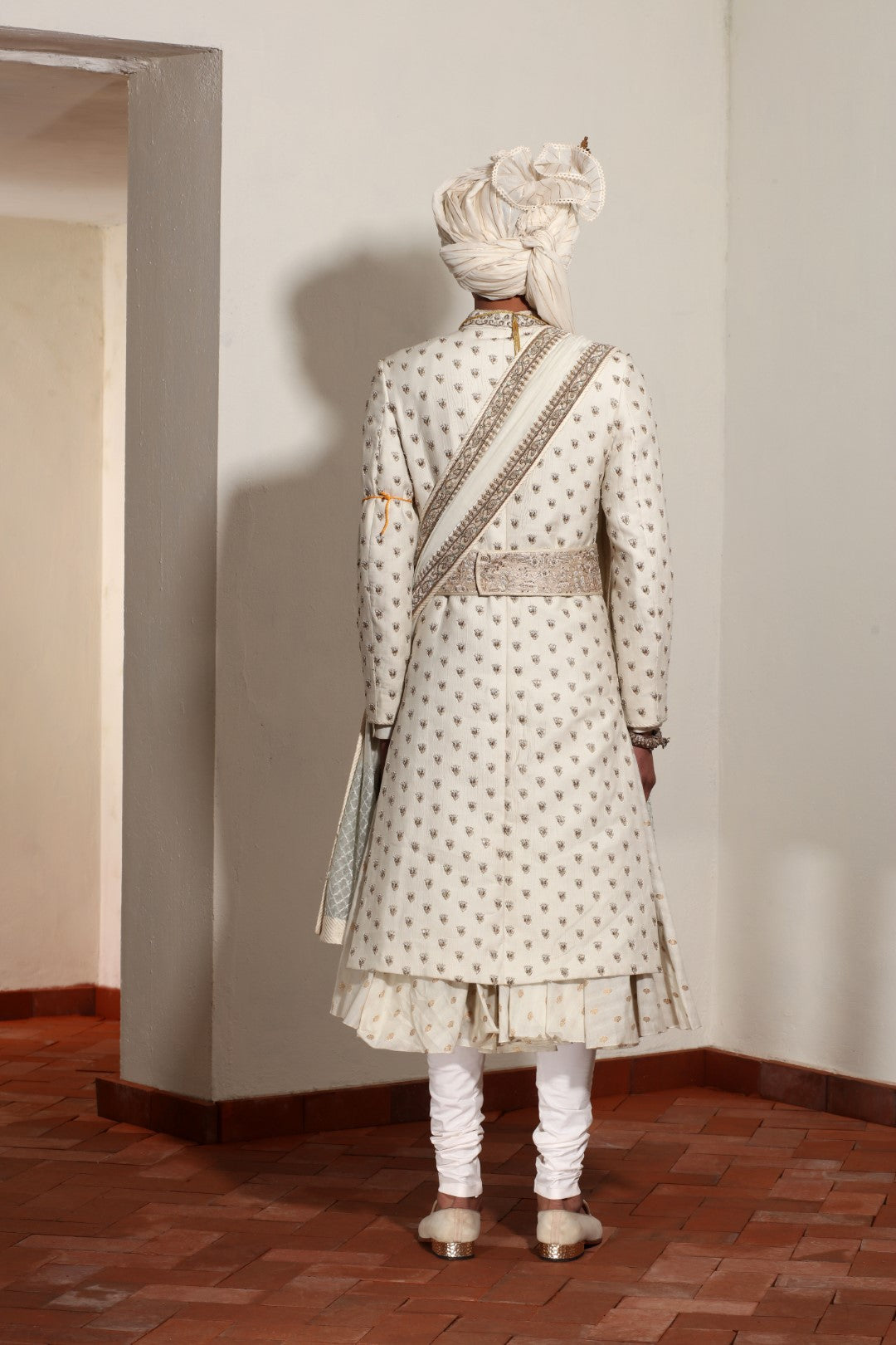 Small Booti Sherwani Set