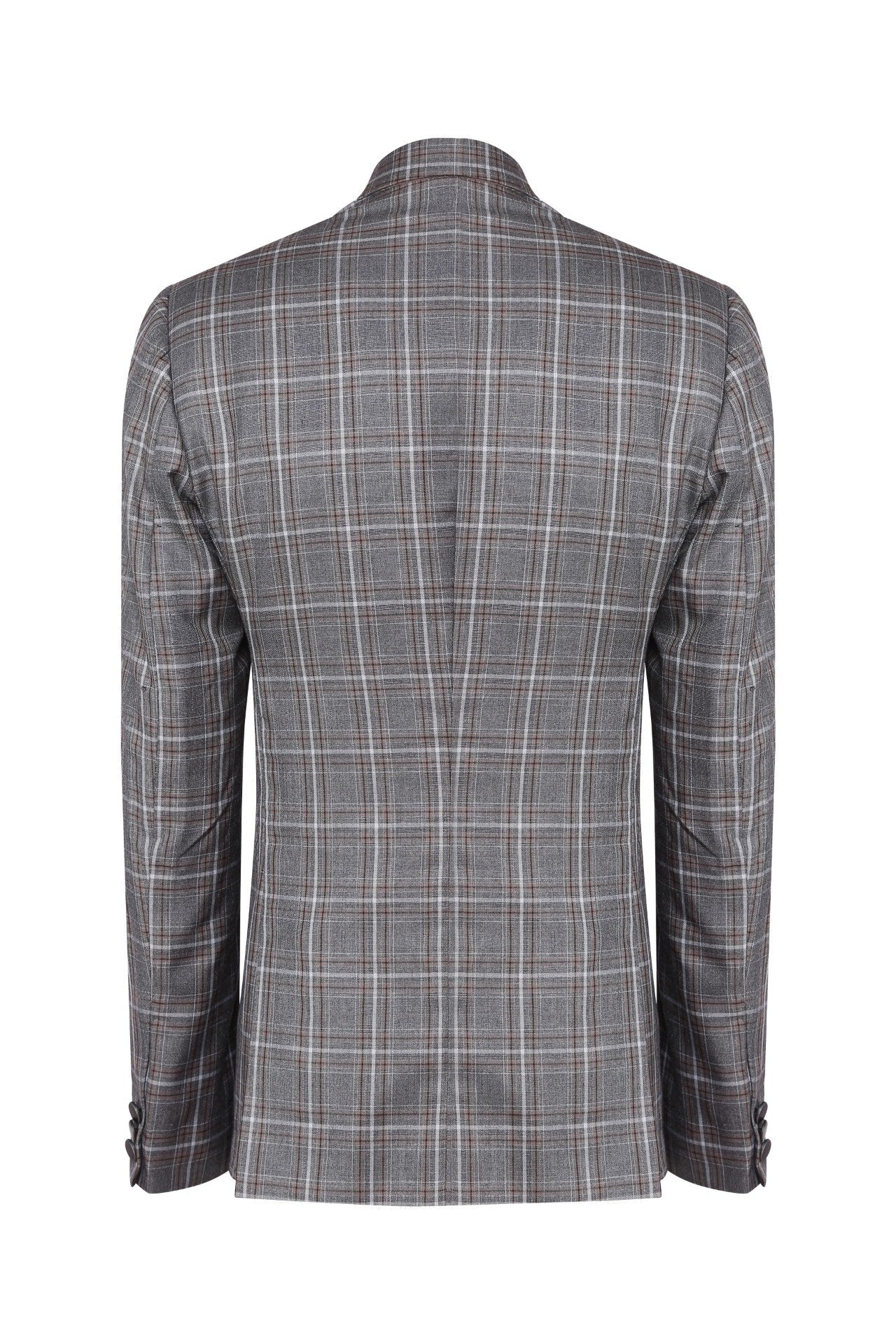 Grey Check Jacket in terry wool