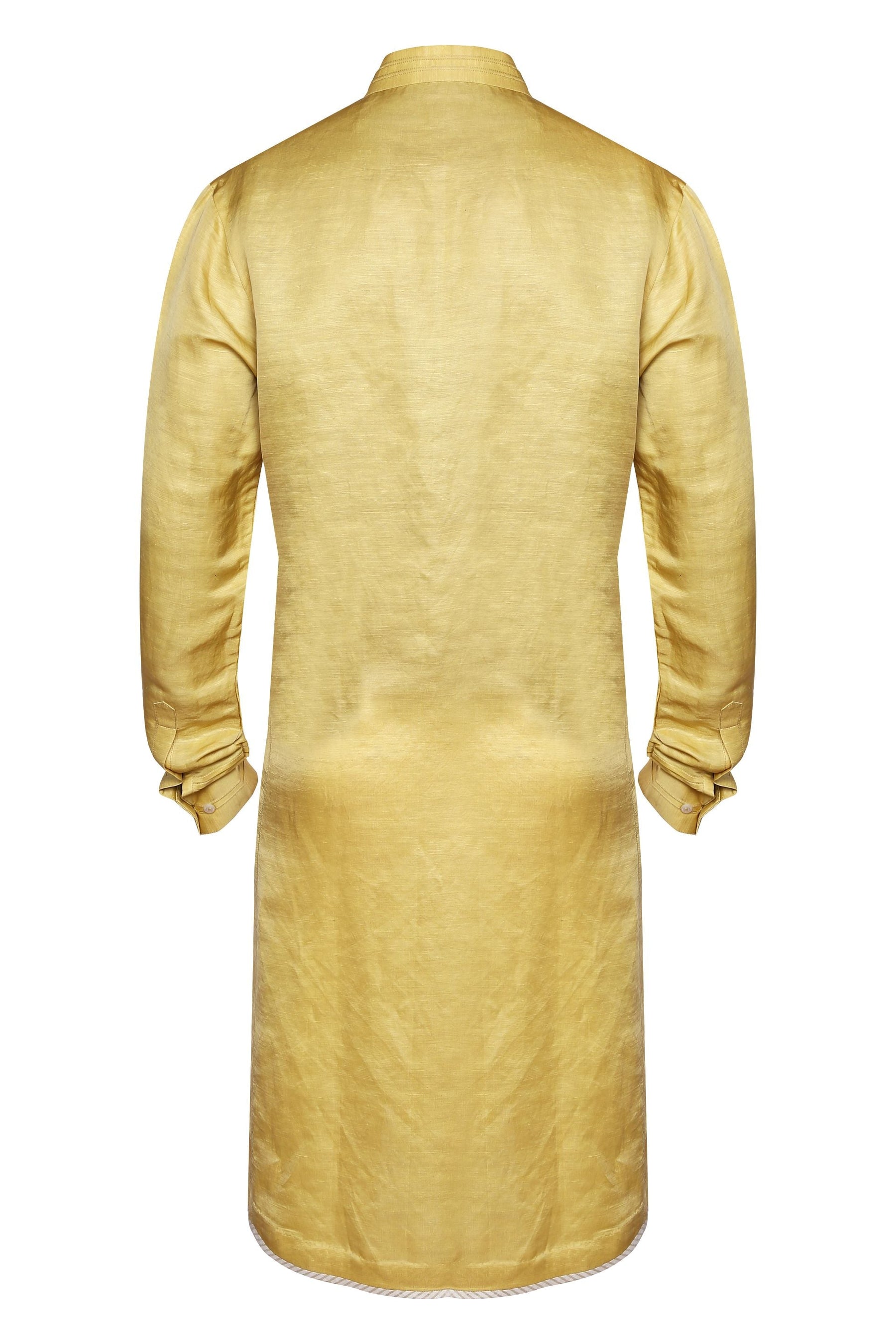 MUSTARD CLASSIC LINEN SATIN KURTA