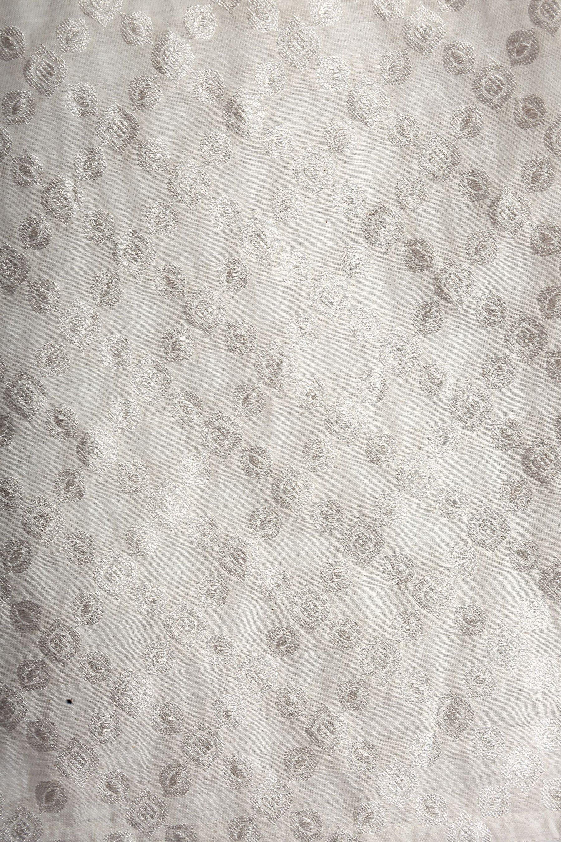 WHITE BANARASI BROCADE SHORT KURTA
