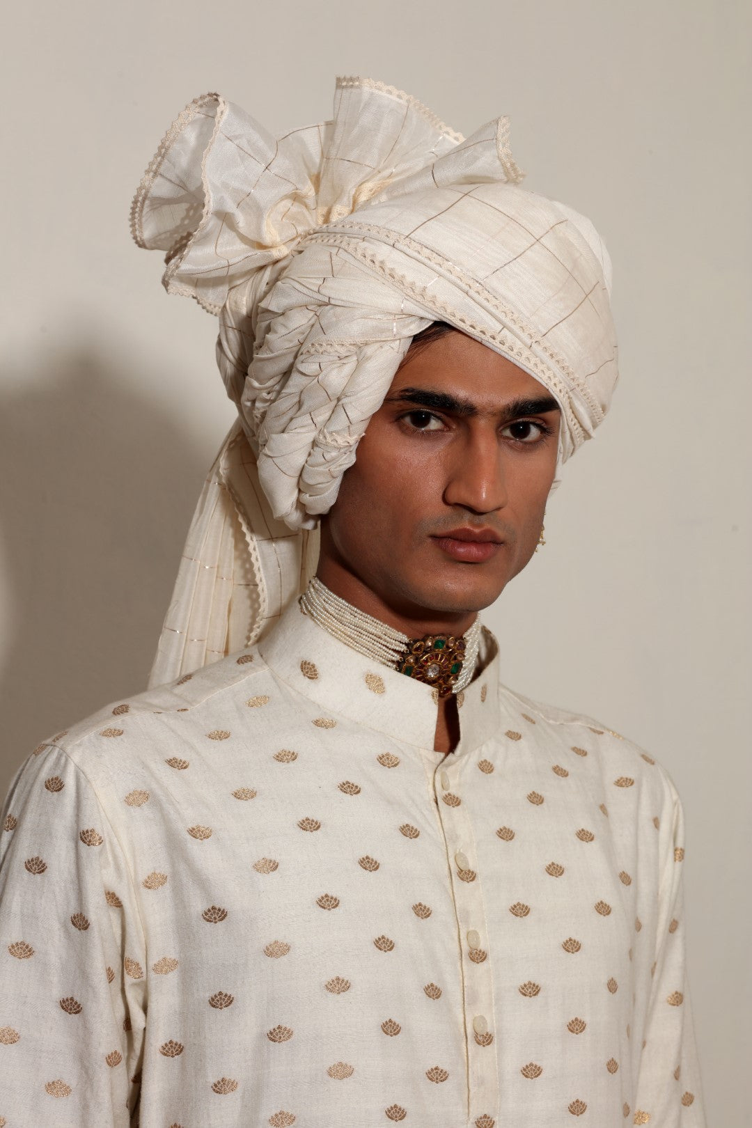 Flared Booti Kurta Set