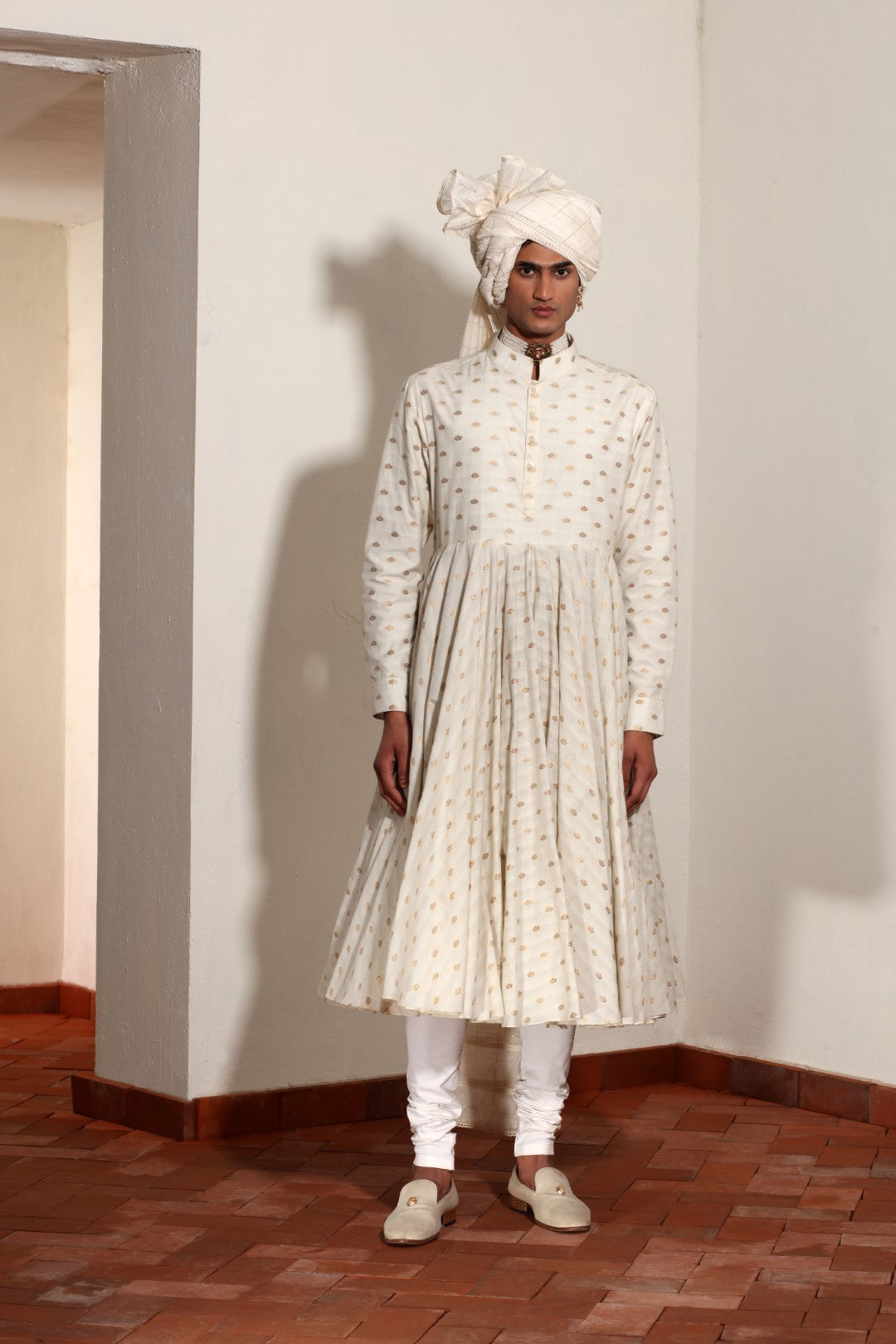 Flared Booti Kurta Set