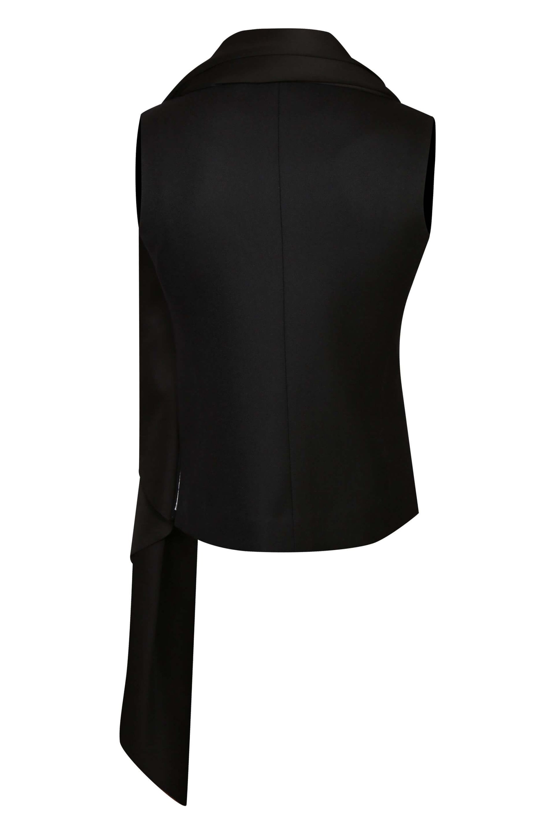 BLACK DRAPED NEHRU JACKET