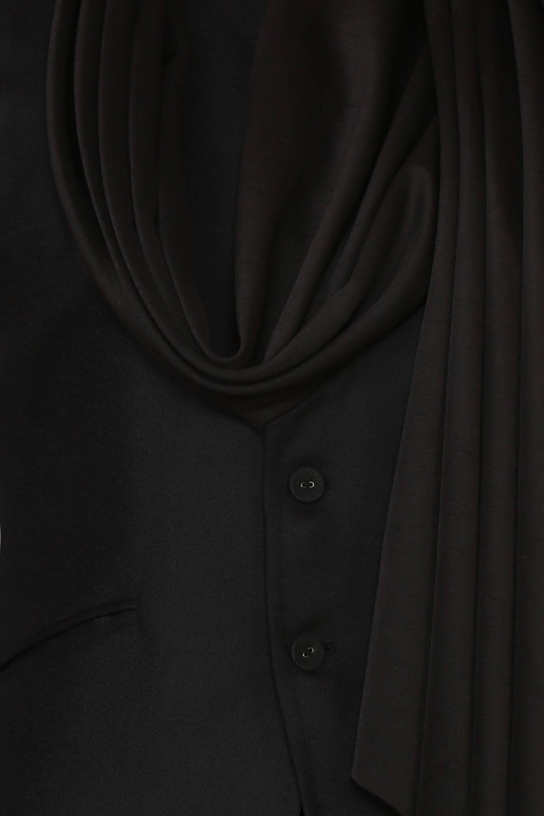BLACK DRAPED NEHRU JACKET