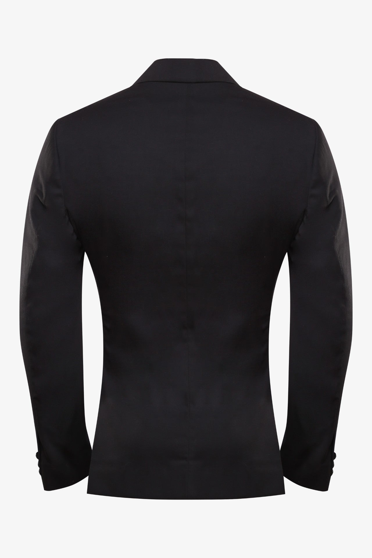 Black wing collar jacket in terry wool