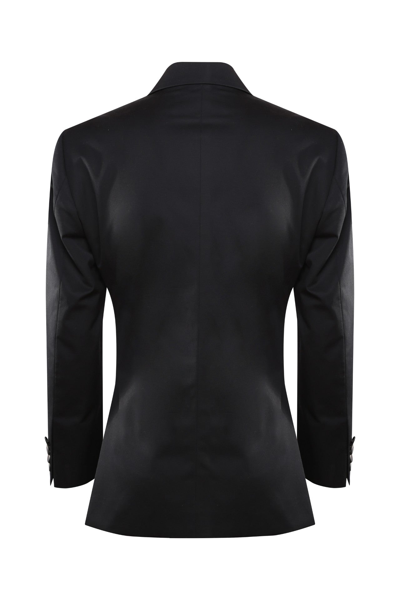 Black double breasted tuxedo in cotton twill