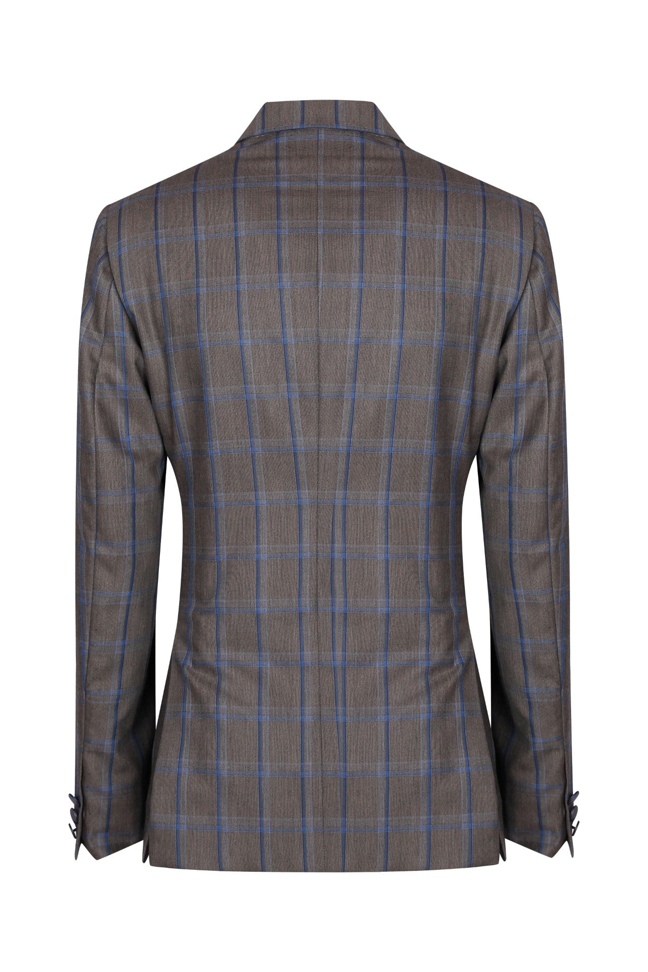 Grey check terry wool double breasted suit