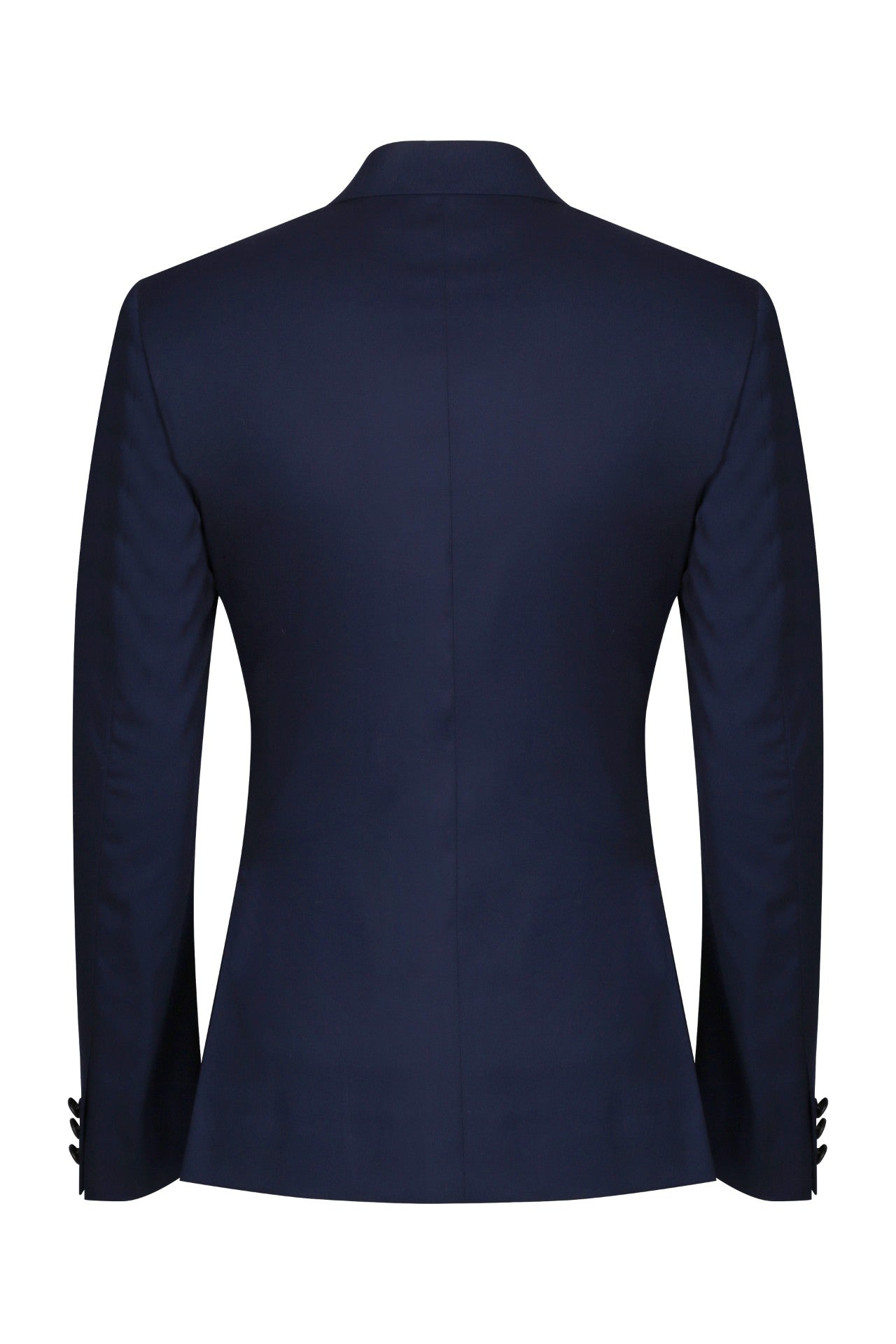 Deep blue terry wool wing collar suit