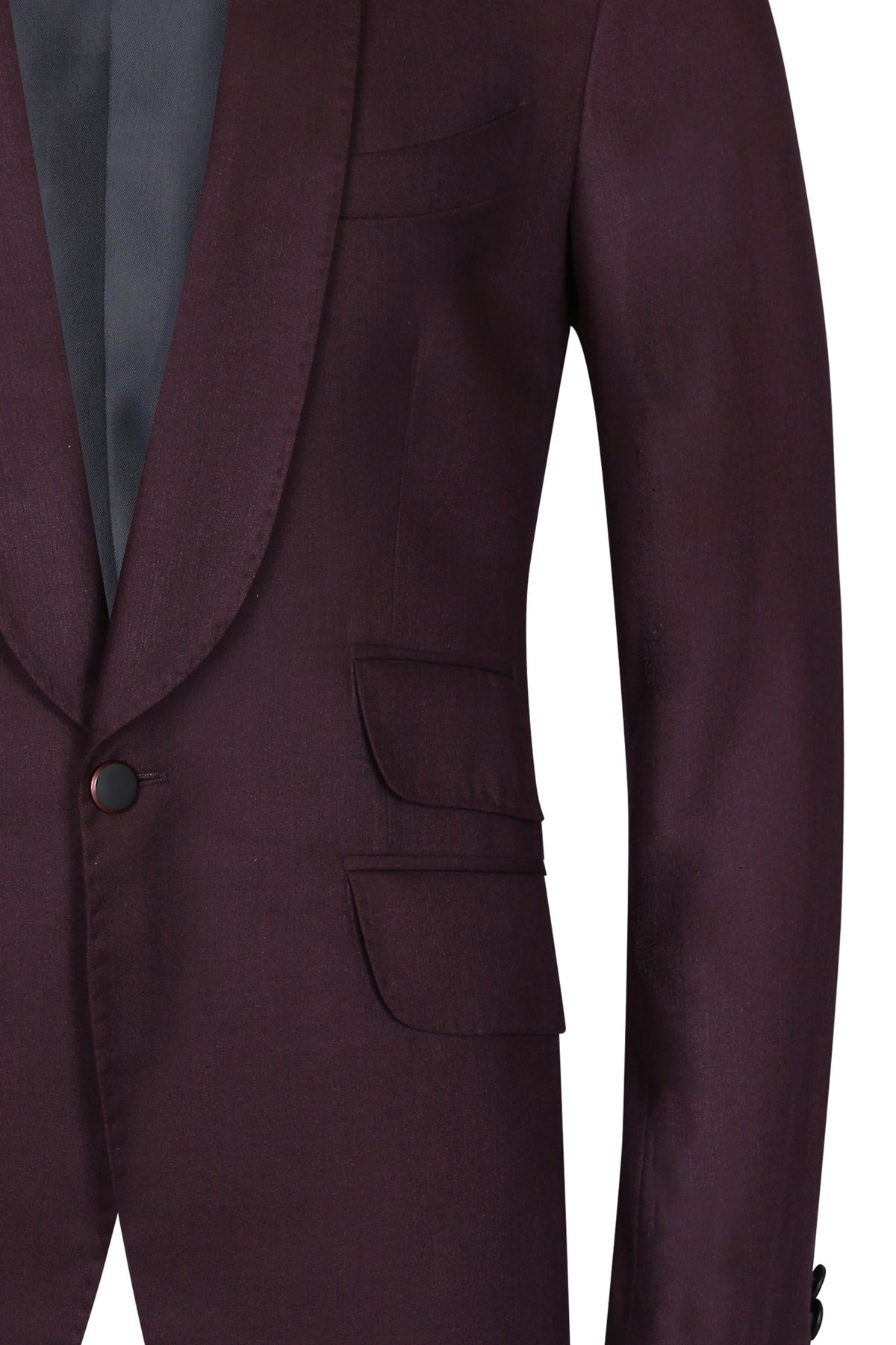 Wine color terry wool shawl collar suit