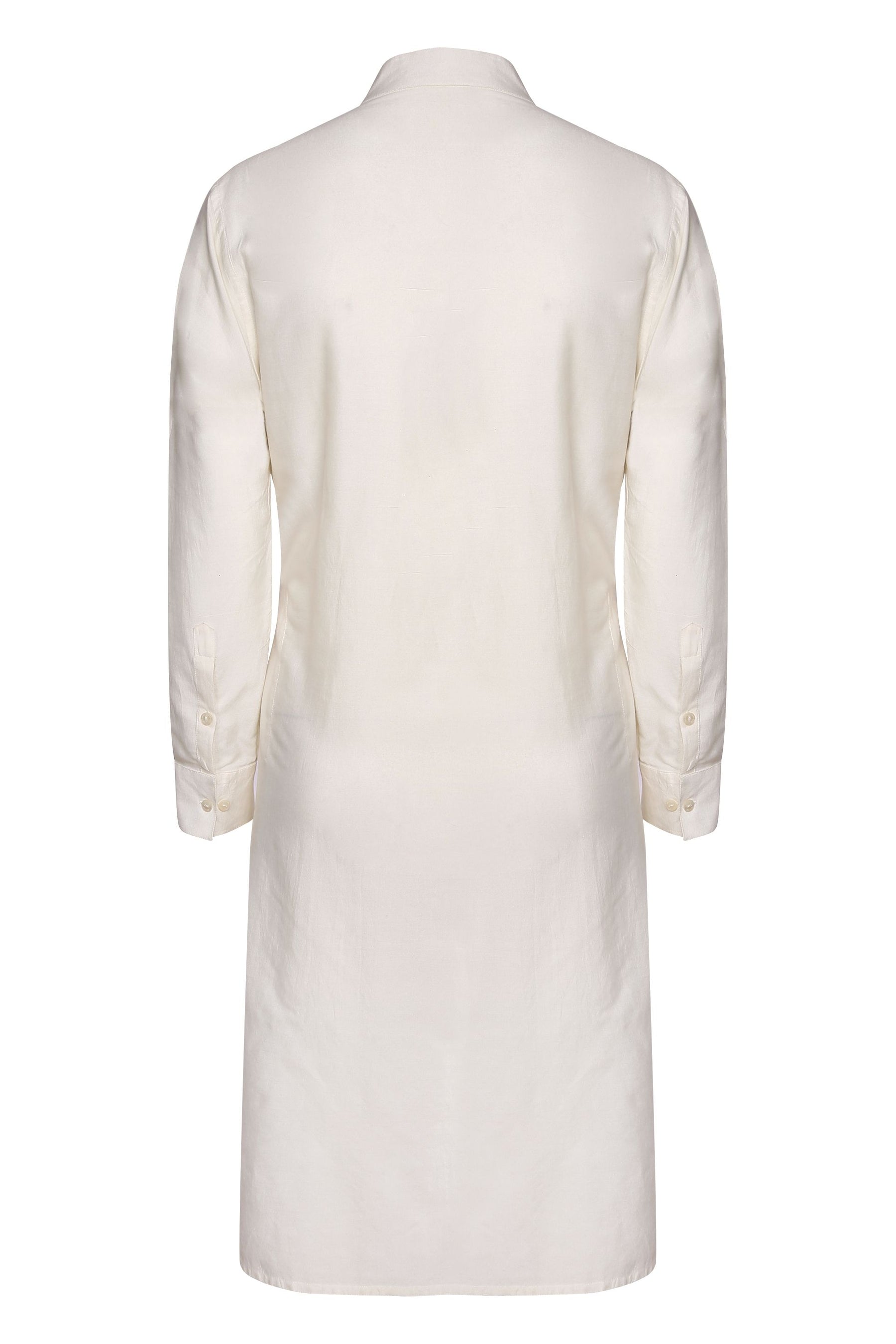 CLASSIC IVORY POLYESTER SILK KURTA