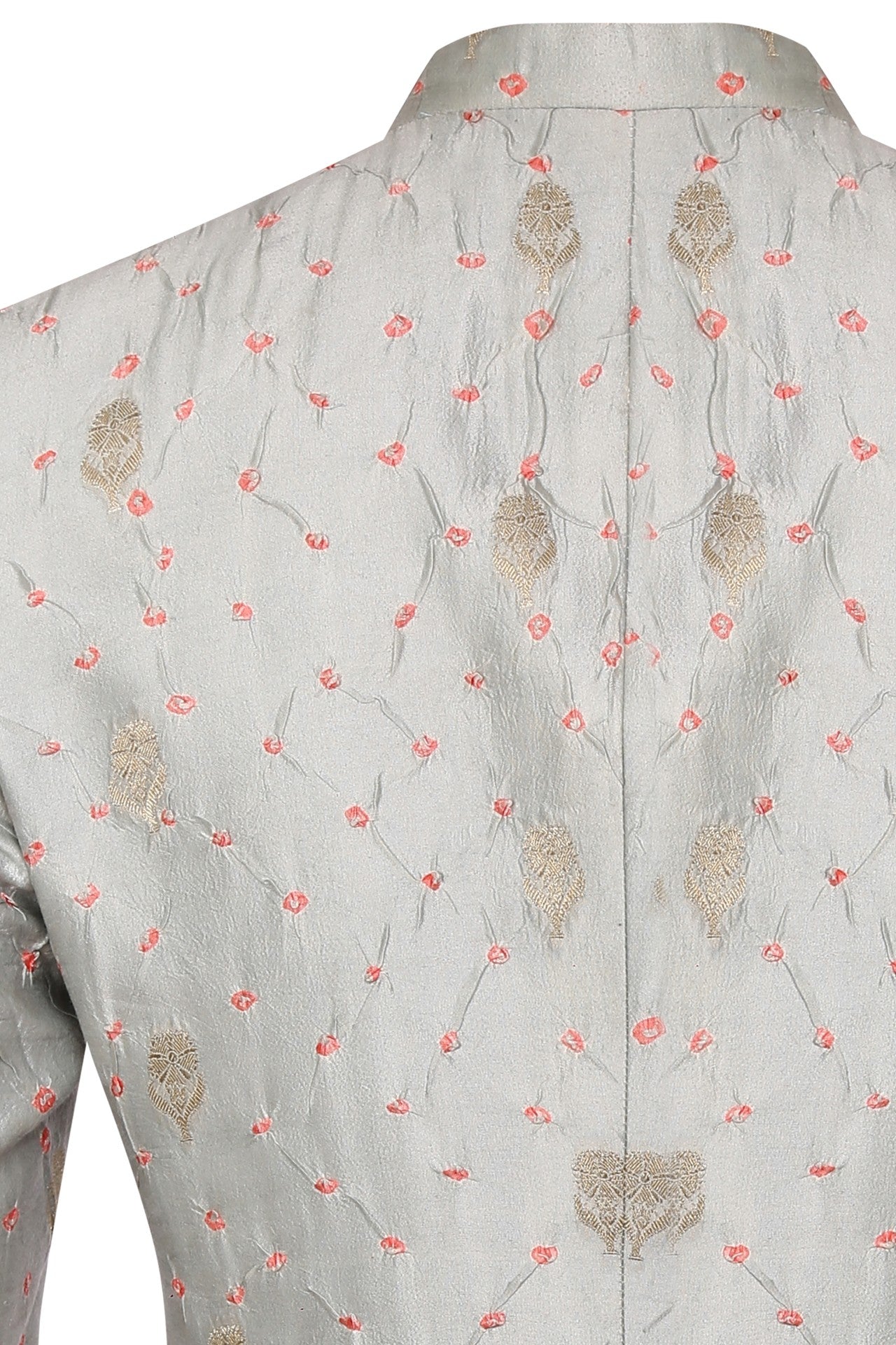 Grey Bandhani on Brocade Silk Classic Bandhgala