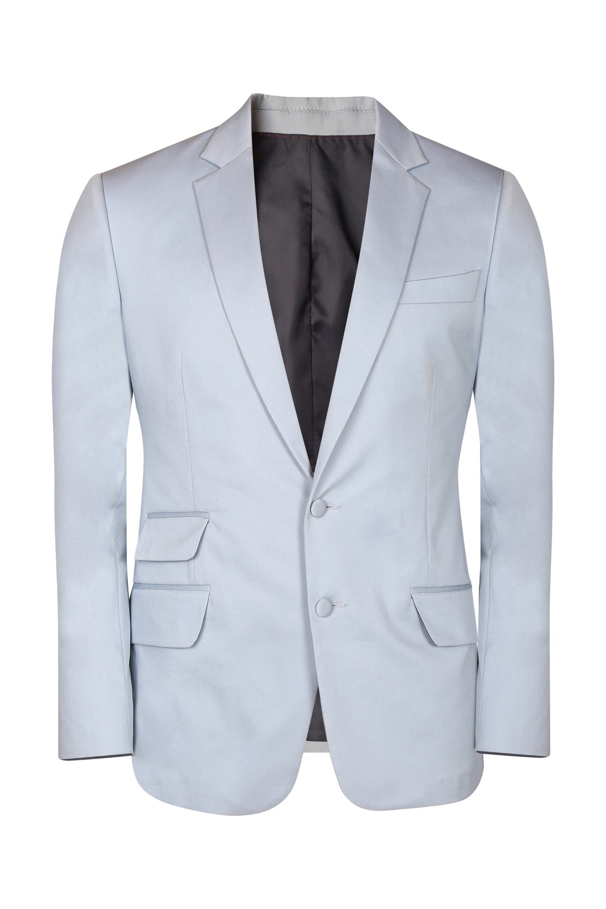 Light blue cotton twill single breasted suit