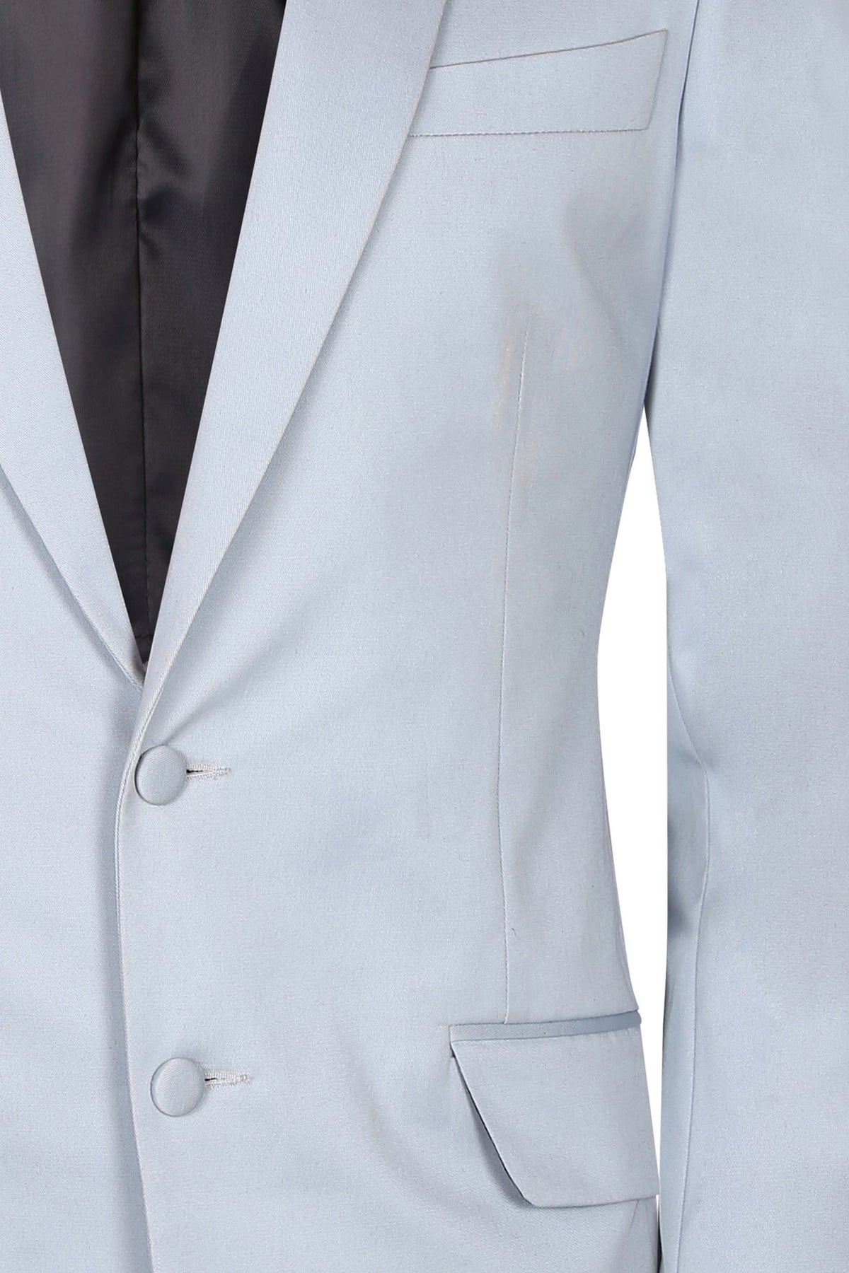 Light blue cotton twill single breasted suit