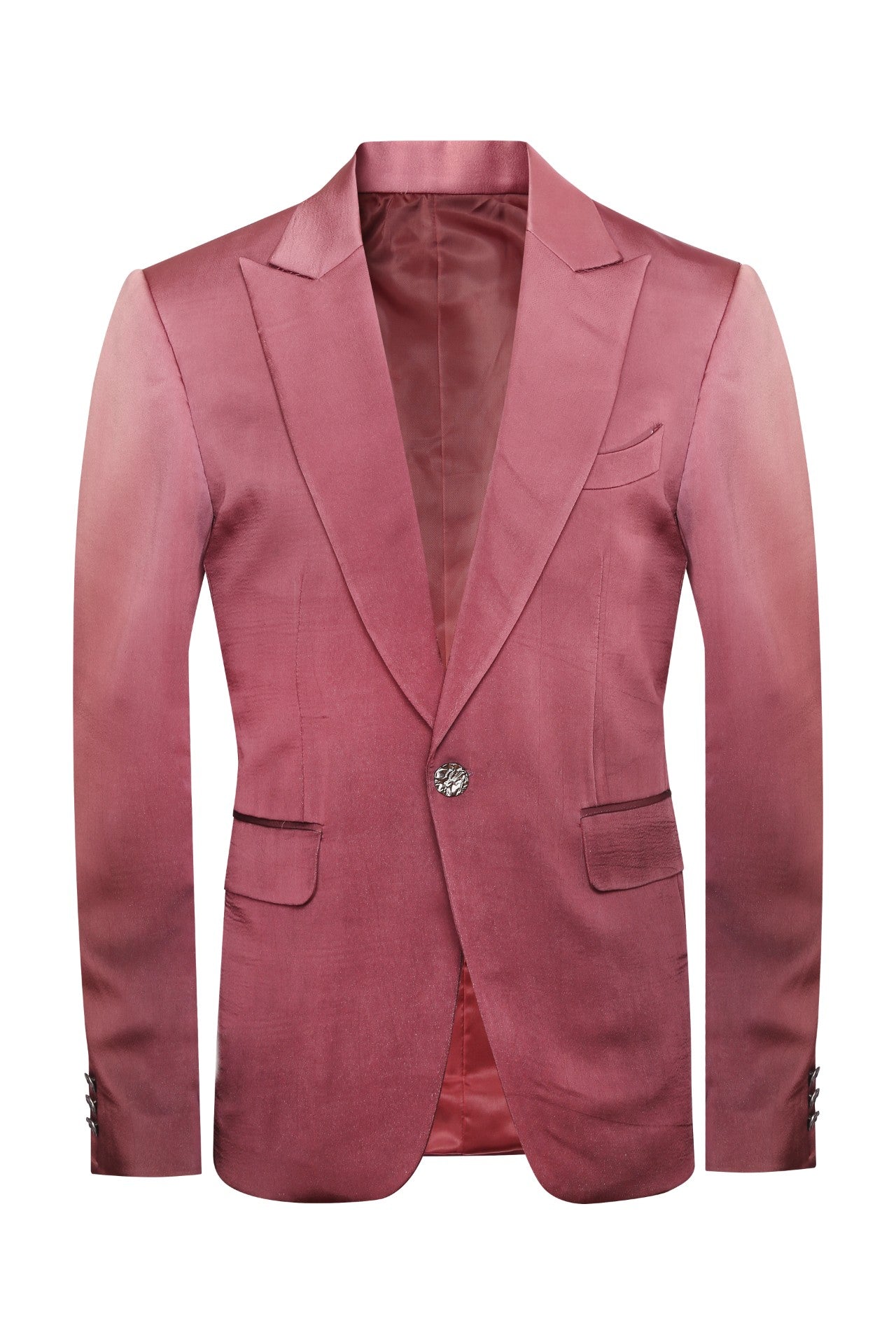 Wine ombré color classic tuxedo in cupro satin